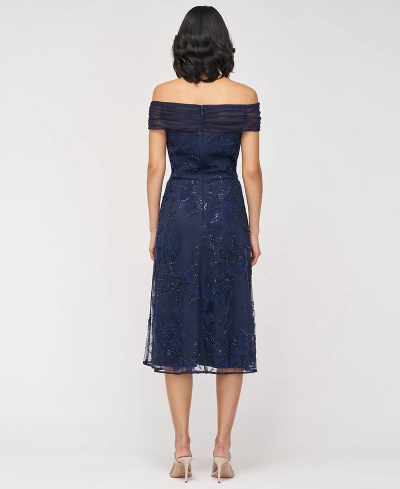 Js Collections Women's Gemma Beaded Off-The-Shoulder A-Line Dress