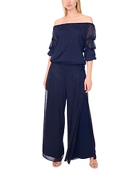 Msk Women's Mesh Off-The-Shoulder Top