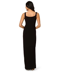 Adrianna Papell Women's Jersey Beaded Long Sleeveless Dress