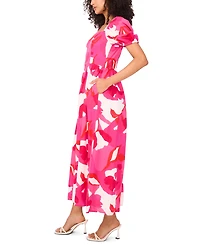 Msk Women's Square-Neck Short-Sleeve Maxi Dress