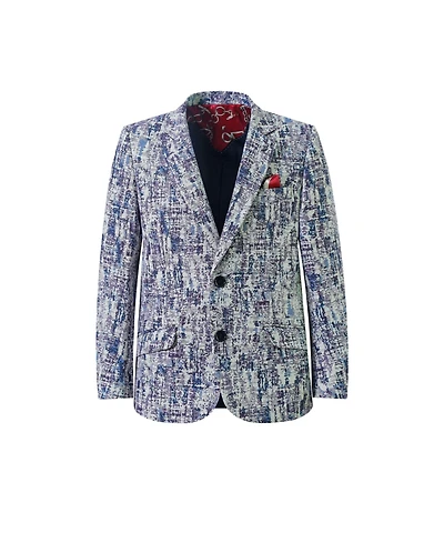 Elie Balleh Boys Blue Paint Splash Blazer