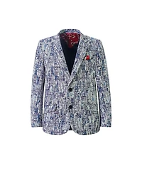 Elie Balleh Boys Blue Paint Splash Blazer