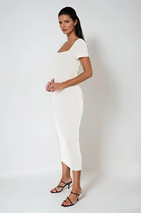 Bebe Women's Square Neck Maxi T-Shirt Dress