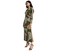 Donna Morgan Women's Long-Sleeve Jersey Bodycon Dress