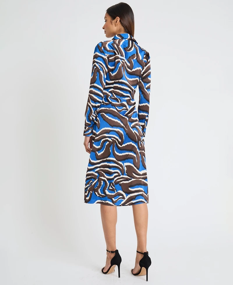 Donna Morgan Women's Collared Chiffon Shirtdress