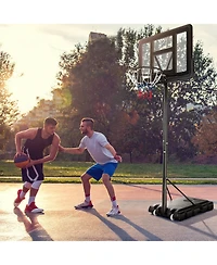 Adjustable Portable Basketball Hoop Stand with Shatterproof Backboard Wheels