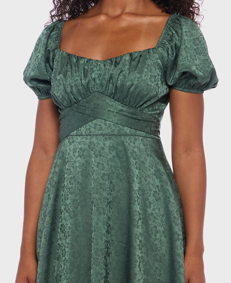 B Darlin Juniors' Jacquard Floral Fit & flare Dress