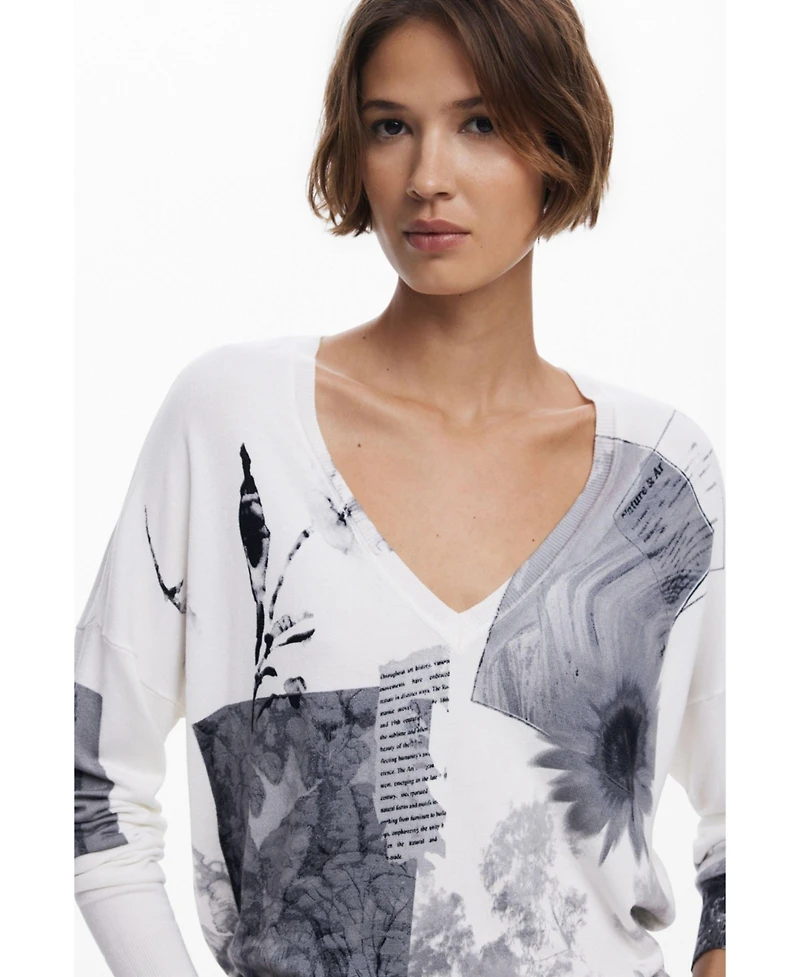 Desigual Women's Fine collage sweater