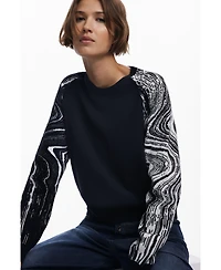 Desigual Women's Marbled sleeve sweater