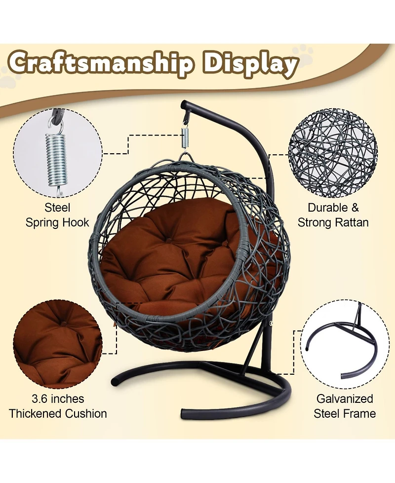 Streamdale Furniture Cat Swing Bed with Stand