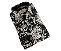 Elie Balleh Big Boys Black Paisley Short Sleeve Button Down Shirt