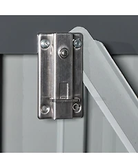 Mondawe 6FT x 8FT Metal Anti-Corrosion Outdoor Storage with Lockable Door & Shutter Vents