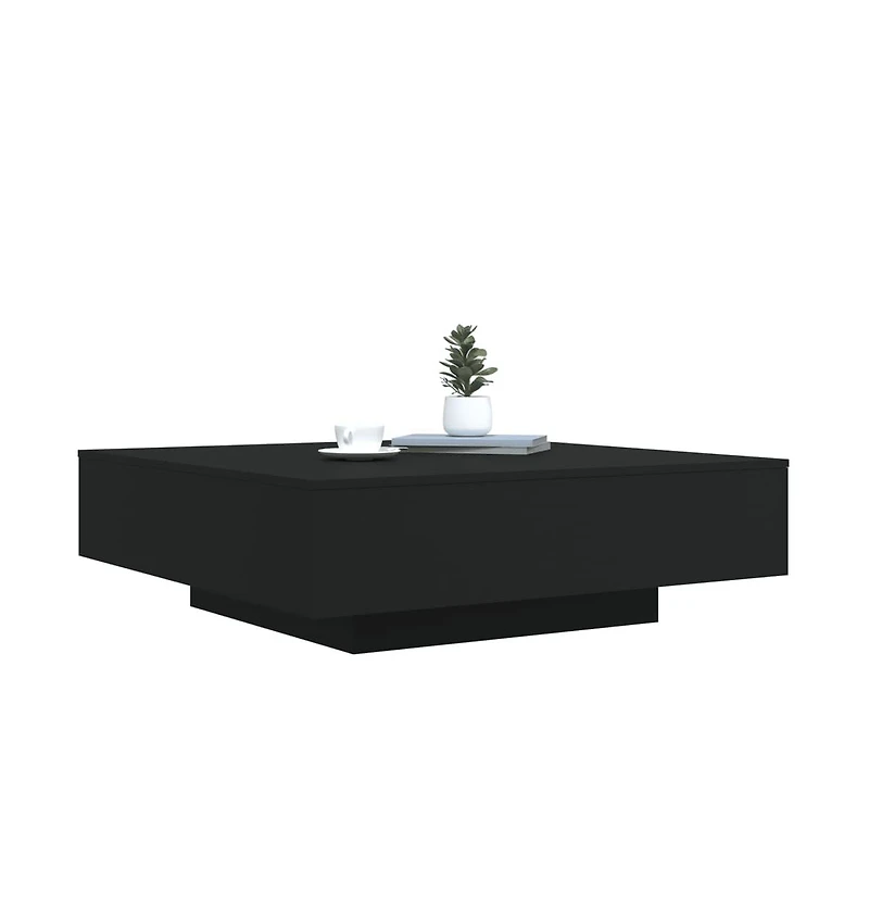 Coffee Table Black 39.4"x39.4"x12.2" Engineered Wood