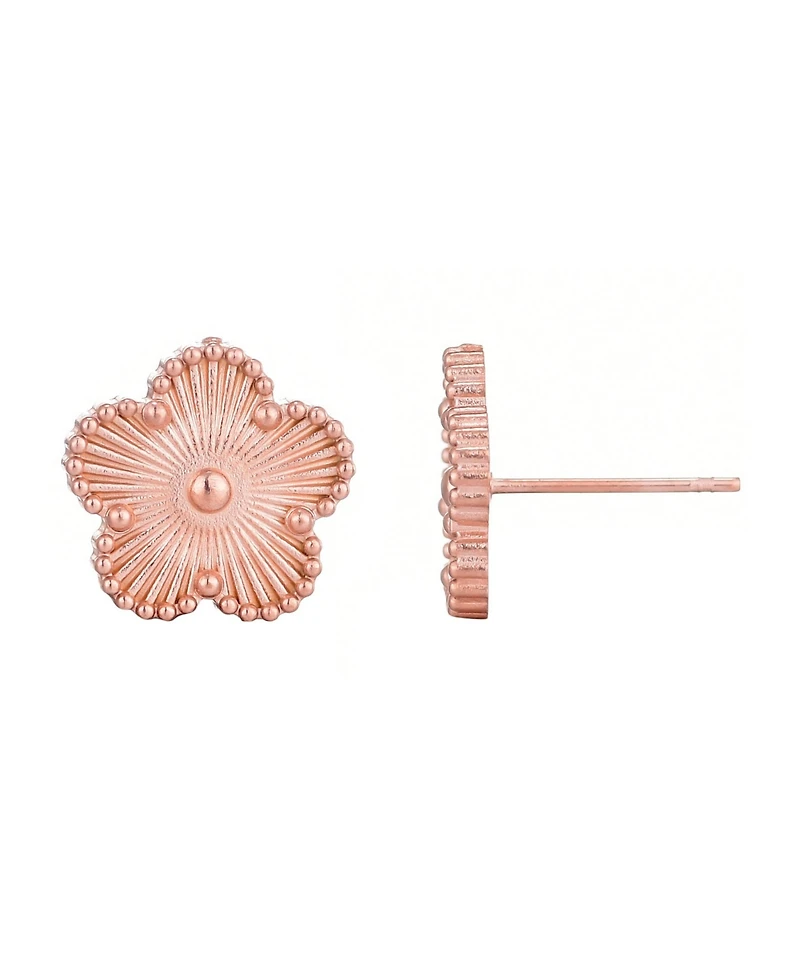 Adornia Tarnish Resistant Rose Gold 5 Leaf Clover Stud Earrings