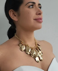 Adornia Gold Petal Bib Necklace