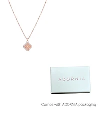 Adornia Cubic Zirconia Button Clover Halo Pendant Necklace