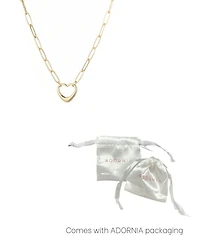 Adornia Gold Paperclip Chain Outline Heart Pendant Necklace
