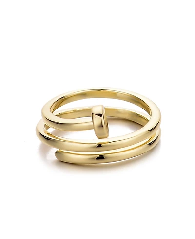 Adornia Gold Nail Double Wrap Ring