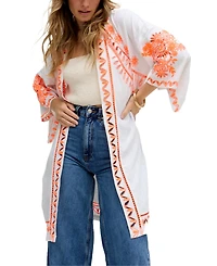 Raffya Women's Lupe Edge To Embroidered Kimono