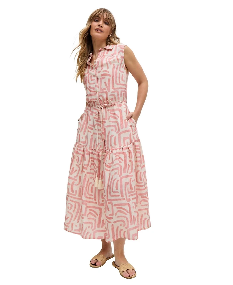 Raffya Women's Holly Tiered Warhol Print Maxi Dress