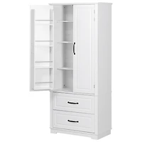 Casainc 71" Freestanding Pantry Cabinet with 2 Drawers, 8 Door Shelves, 3 Cabinet Shelves, Embossed Texture Finish
