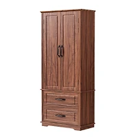 Casainc 71" Freestanding Pantry Cabinet with 2 Drawers, 8 Door Shelves, 3 Cabinet Shelves, Embossed Texture Finish