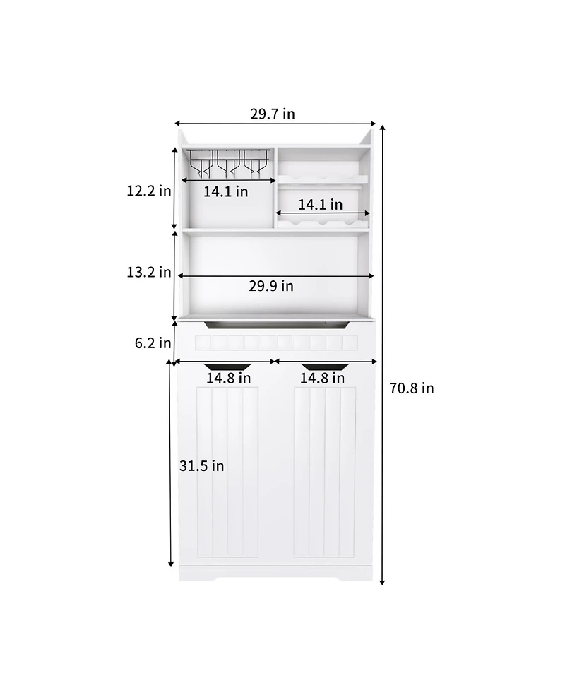 Streamdale Furniture White Buffet Cabinet with Hutch