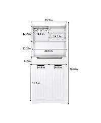 Streamdale Furniture White Buffet Cabinet with Hutch