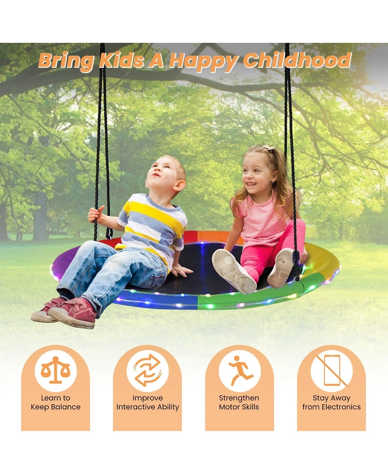 40 Inches Saucer Tree Swing for Kids and Adults