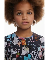 Desigual Girls Girls's Long-sleeve cat T-shirt
