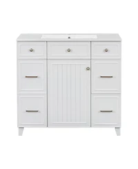 Streamdale Furniture 36" Bathroom Vanity w/ Ceramic Sink & Hairdryer Drawer
