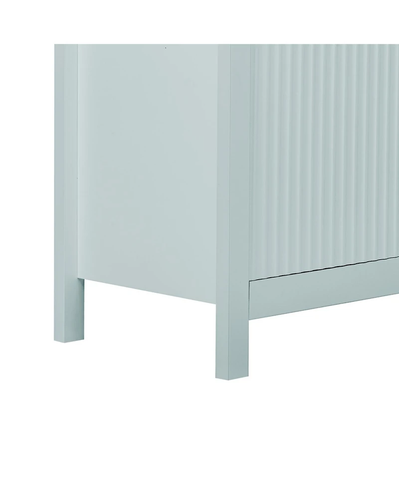 Streamdale Furniture Wave Design Sideboard - Adjustable Shelves Drawers Soft-Close Doors