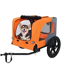 Streamdale Furniture Heavy Duty Collapsible Pet Bike Trailer - Orange