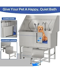 Streamdale Furniture 50in Stainless Steel Dog Washing Station