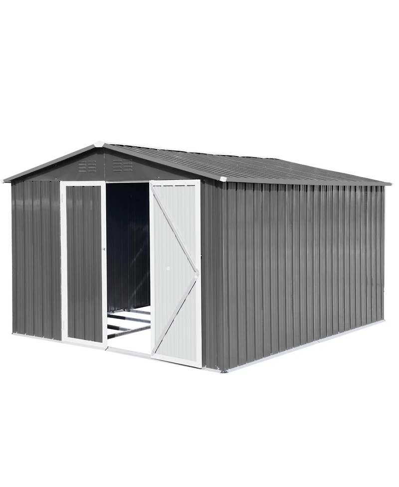 Streamdale Furniture Metal outdoor storage sheds 10ftx12ft Grey