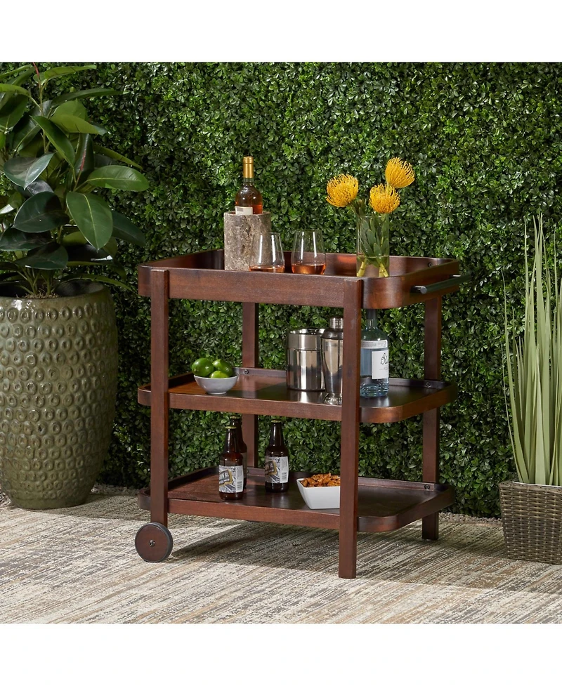 Streamdale Furniture Wood Bar Cart - Mahogany