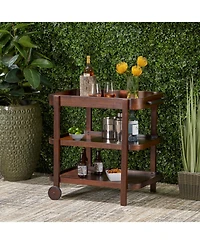 Streamdale Furniture Wood Bar Cart - Mahogany