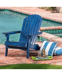 Acacia Wood Folding Adirondack Chair - Rustic Design