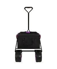 Streamdale Furniture Folding Wagon - All-Terrain Wheels Black & Purple