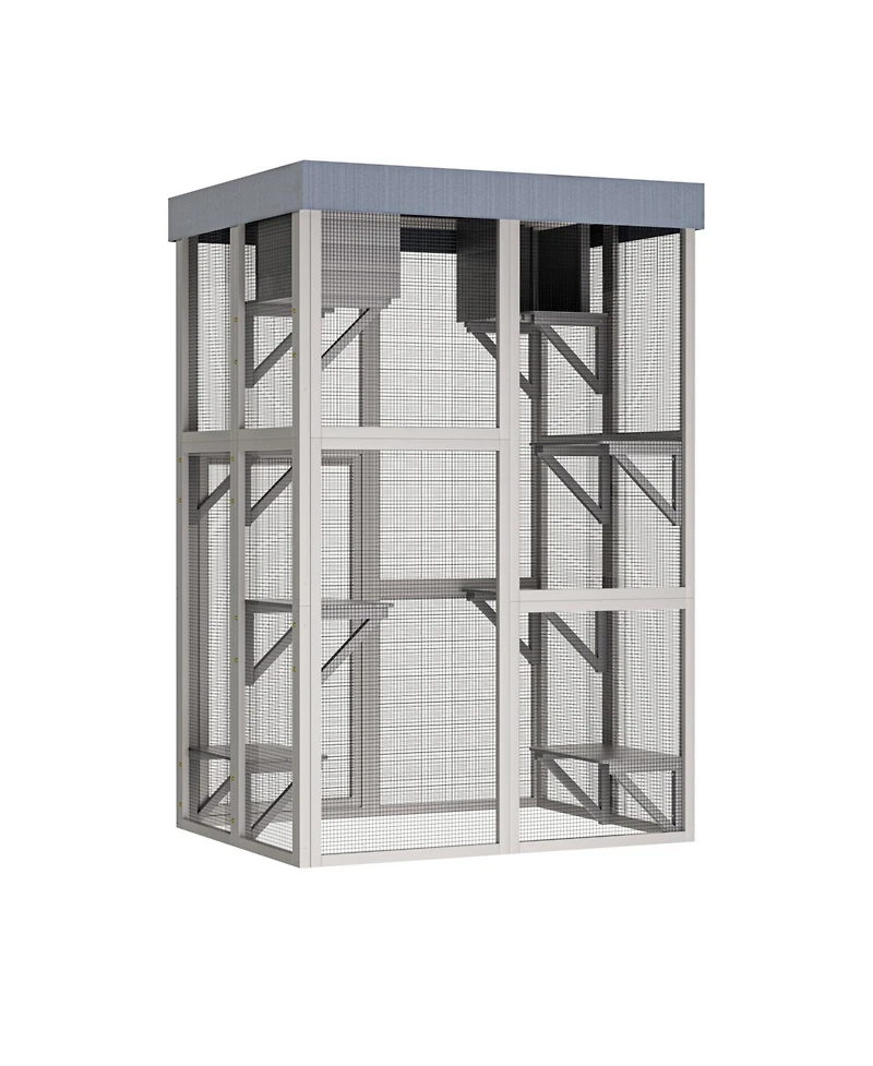 Streamdale Furniture 70.5" Outdoor Catio with Platforms & Napping Houses