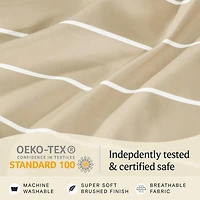 4PC Striped Silky Soft Cooling Deep Pocket Performance Sheet Set