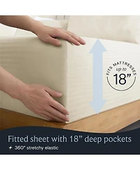 4PC Striped Silky Soft Cooling Deep Pocket Performance Sheet Set