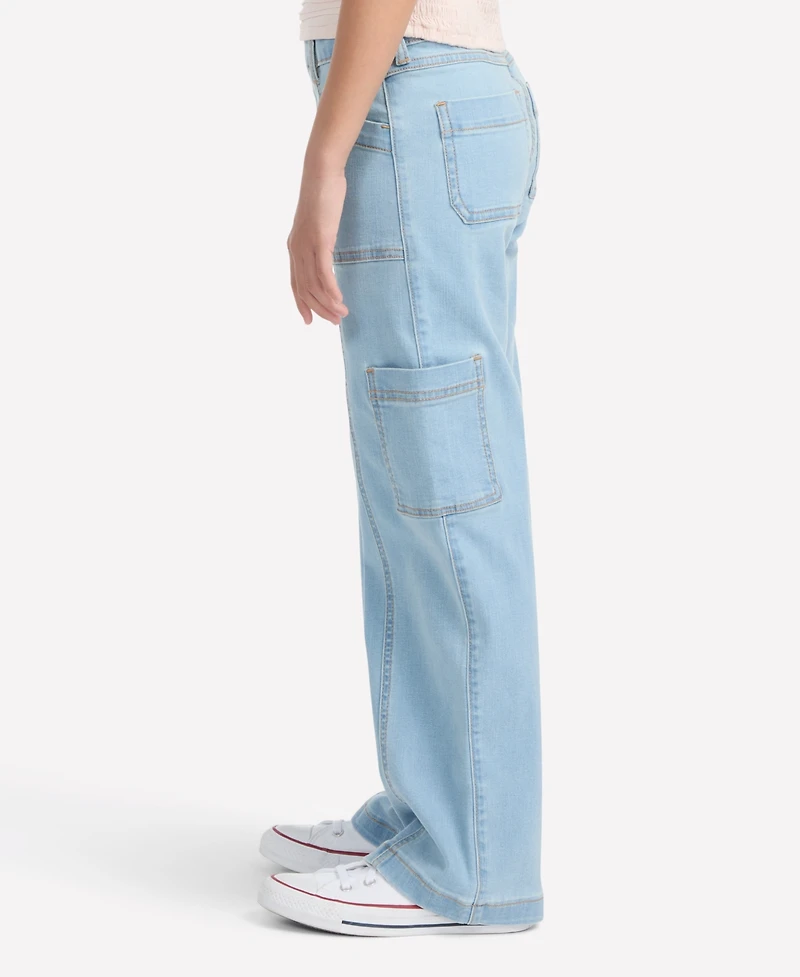 abercrombie kids Girls High Rise Wide Leg Utility Jeans
