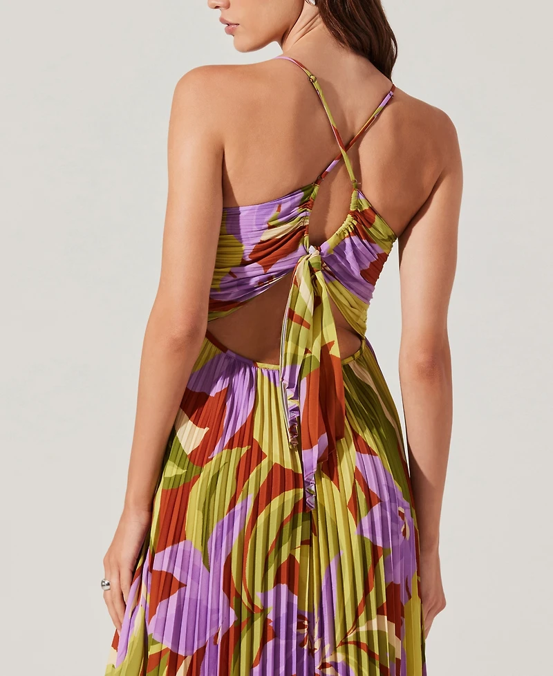 Astr the Label Women's Blythe Pleated Tie-Back Dress