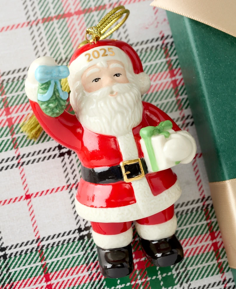 Lenox 2025 Santa with Mistletoe Ornament