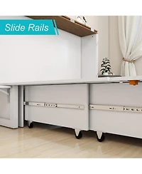 livelylodge Murphy Bed Cabinet with Drawer Includes Storage Cabinet, Twin Suit for Home Office, Full with Charging and Usb Port, Warm White Twin Murph