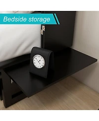 Murphy Bed Cabinet with Drawer Includes Storage Cabinet, Murphy Bed Twin Suit for Home Office or Small Room, Murphy Bed Black Twin