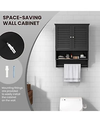 Volenca 2-Doors Bathroom Wall-Mounted Medicine Cabinet with Towel Bar