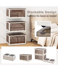 Volenca 3-Pack Stackable Storage Bins with Lids with 5 Opening Ways