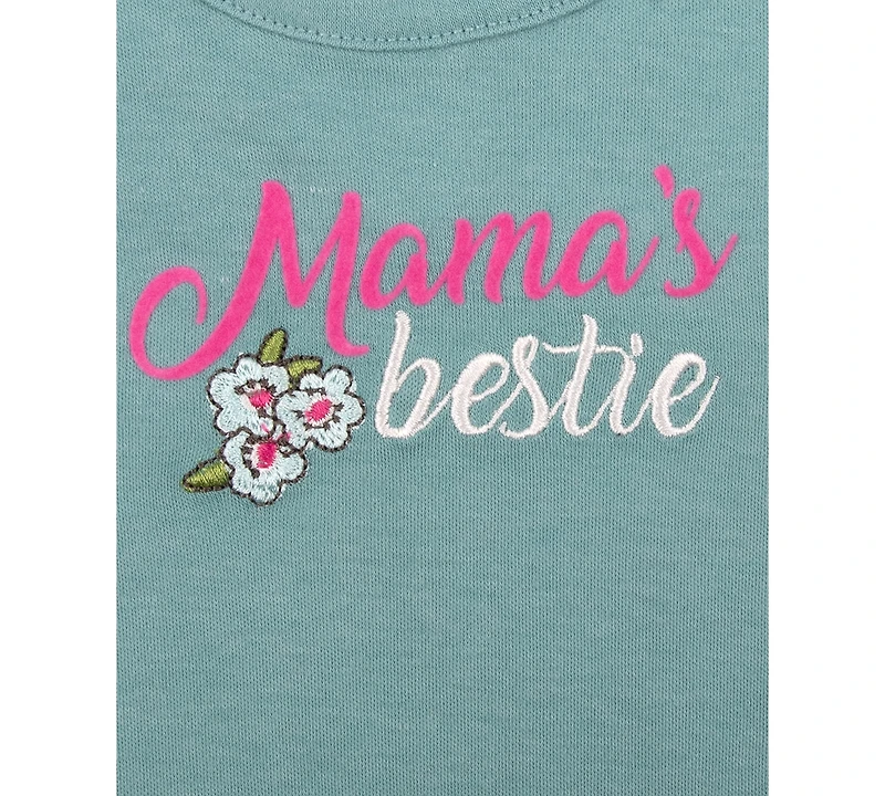 Baby Essentials Girls Mama's Bestie Bodysuit, Headband, Pants & Socks, 4 Piece Set
